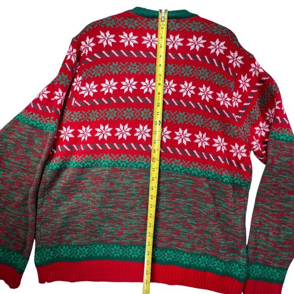 33 Degrees Black White Cat Christmas Sweater XL Broken Ornaments Fun Attitude - Picture 12 of 16